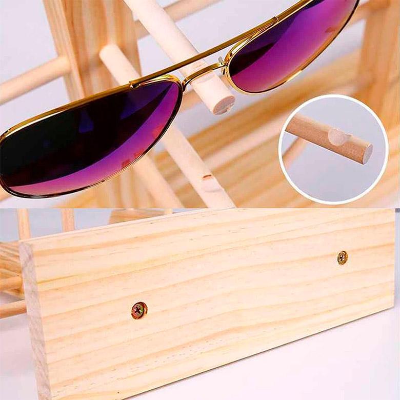 Exhibidor de madera simple para gafas - Imagen 3