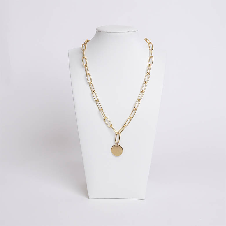 Busto Exhibidor de Collares en Cuero Blanco PU - Imagen 2