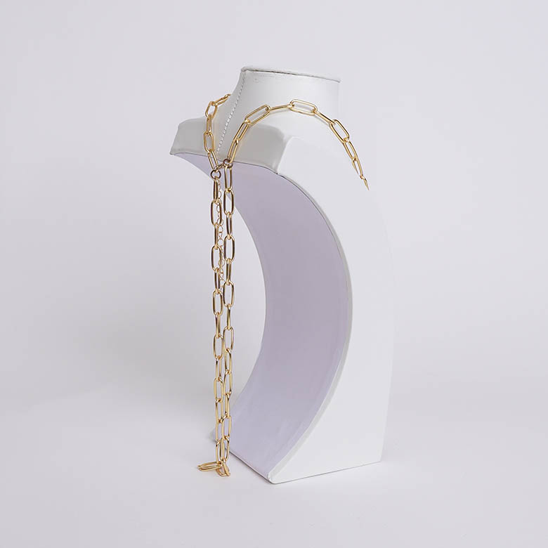 Busto Exhibidor de Collares en Cuero Blanco PU - Imagen 3