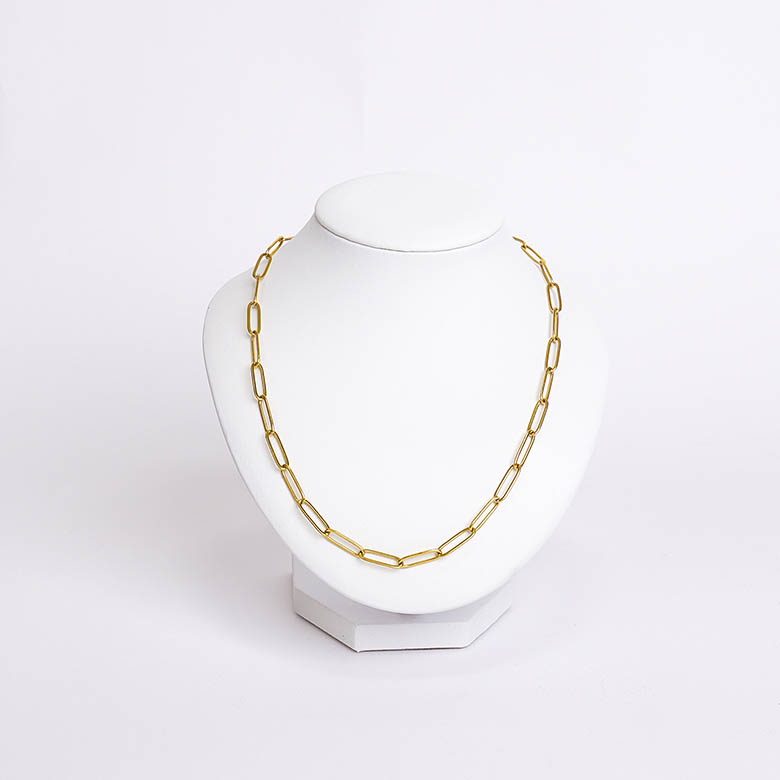 Busto Exhibidor de Collar en Cuero Blanco para Joyería