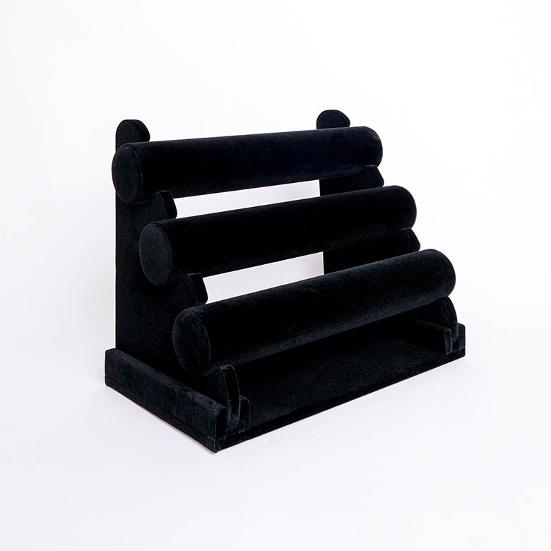 Organizador de Relojes y Pulseras en Terciopelo Negro de 3 Niveles - Imagen 2