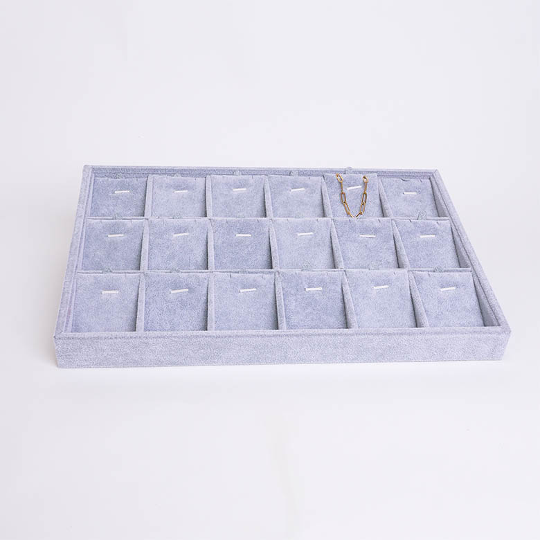 Bandeja de Exhibición de Joyería de 18 Divisores gris - Imagen 3