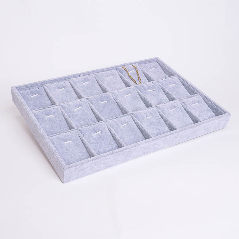 Bandeja de Exhibición de Joyería de 18 Divisores gris - Imagen 2